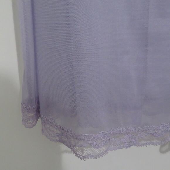 Victoria's Secret Womens M Light Purple Sheer Slip Dress Lace Trim Vintage Fairy - Picture 4 of 5